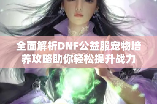 全面解析DNF公益服宠物培养攻略助你轻松提升战力