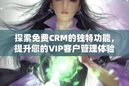 探索免费CRM的独特功能，提升您的VIP客户管理体验