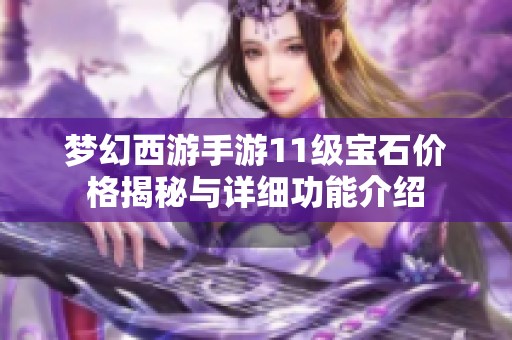 梦幻西游手游11级宝石价格揭秘与详细功能介绍