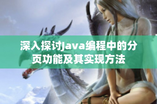 深入探讨Java编程中的分页功能及其实现方法