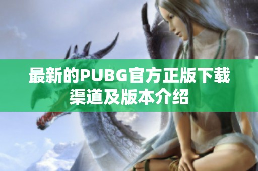 最新的PUBG官方正版下载渠道及版本介绍