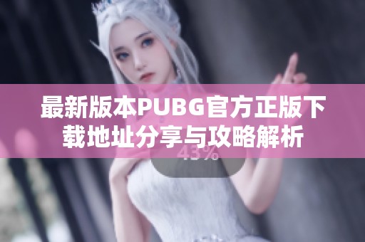 最新版本PUBG官方正版下载地址分享与攻略解析