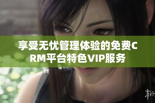 享受无忧管理体验的免费CRM平台特色VIP服务