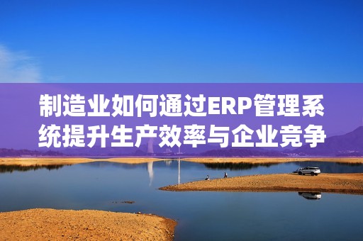 制造业如何通过ERP管理系统提升生产效率与企业竞争力