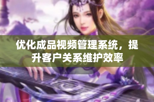 优化成品视频管理系统，提升客户关系维护效率