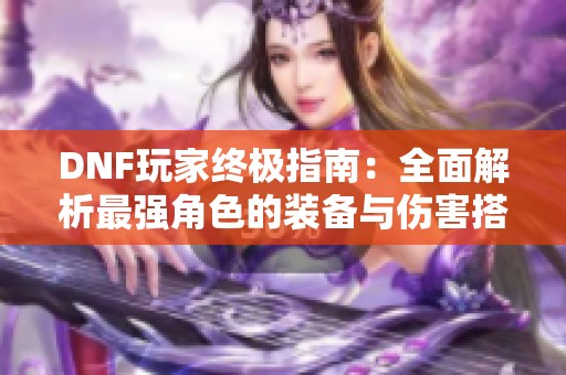 DNF玩家终极指南：全面解析最强角色的装备与伤害搭配策略