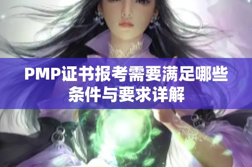 PMP证书报考需要满足哪些条件与要求详解