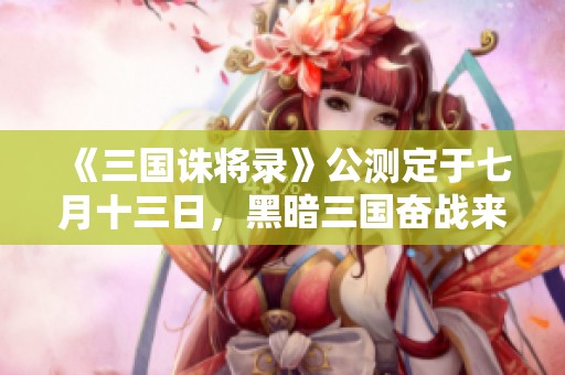 《三国诛将录》公测定于七月十三日，黑暗三国奋战来袭！