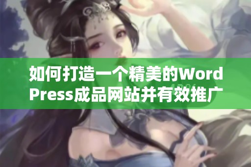 如何打造一个精美的WordPress成品网站并有效推广