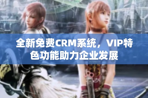 全新免费CRM系统，VIP特色功能助力企业发展