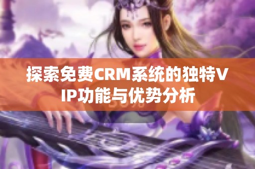 探索免费CRM系统的独特VIP功能与优势分析