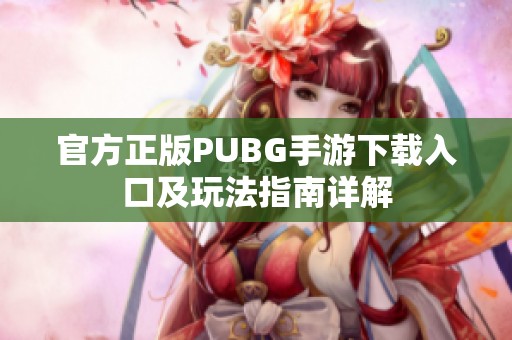 官方正版PUBG手游下载入口及玩法指南详解