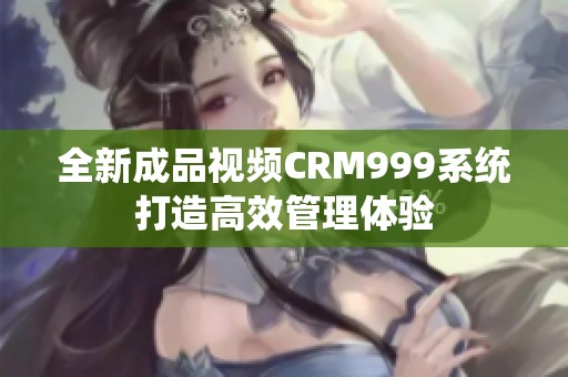 全新成品视频CRM999系统打造高效管理体验