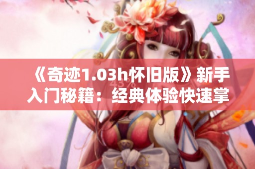 《奇迹1.03h怀旧版》新手入门秘籍：经典体验快速掌握全攻略