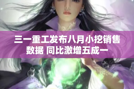 三一重工发布八月小挖销售数据 同比激增五成一