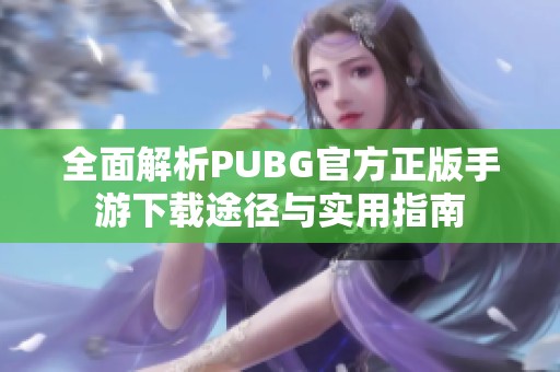 全面解析PUBG官方正版手游下载途径与实用指南