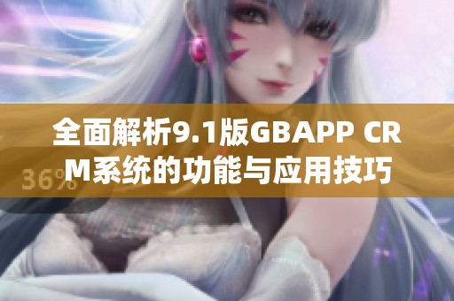 全面解析9.1版GBAPP CRM系统的功能与应用技巧