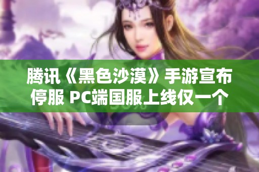 腾讯《黑色沙漠》手游宣布停服 PC端国服上线仅一个月引发关注